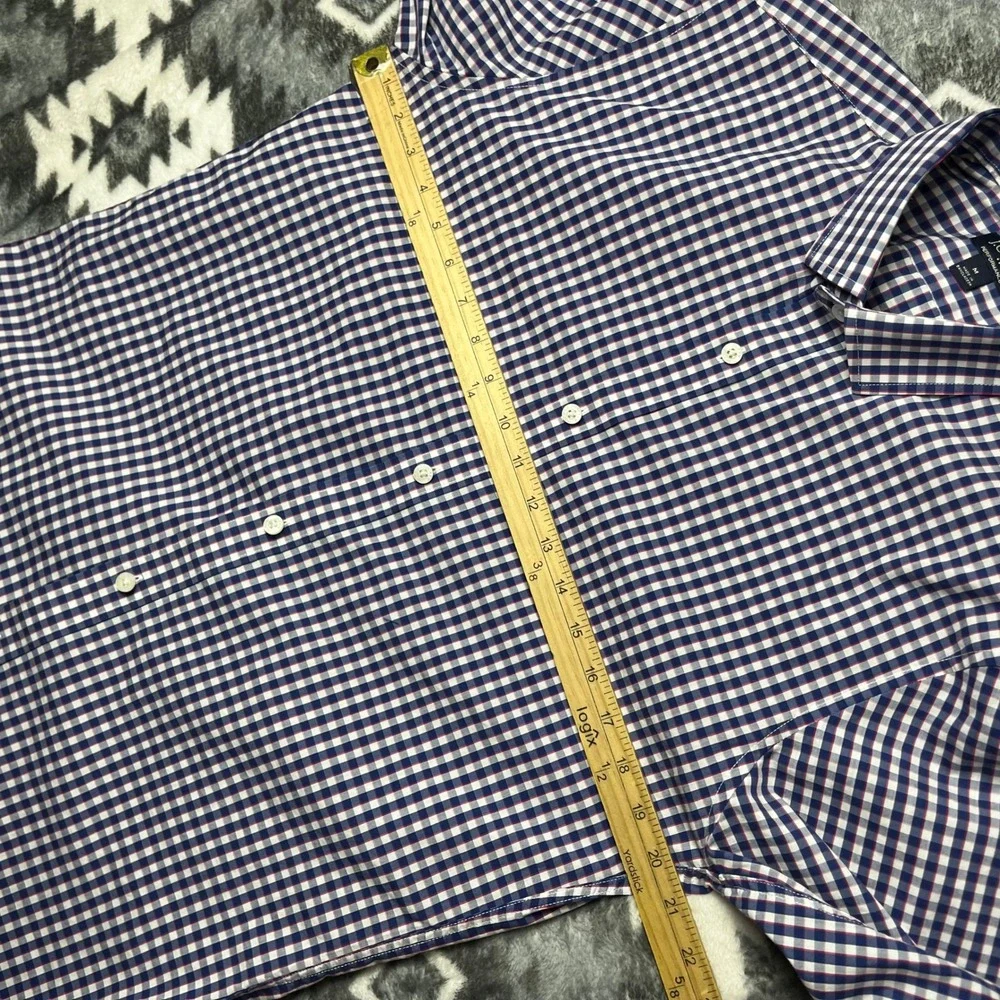 J.Crew Performance Slim Fit Gingham Button Down Shirt Mens Medium Navy Red